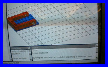 Beginning of the LEGO CAD raft model with journal of construction notes