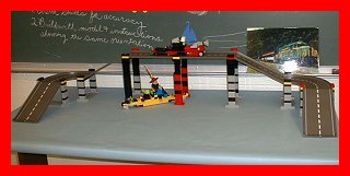 LEGO Car On Bridge And Boat In Water