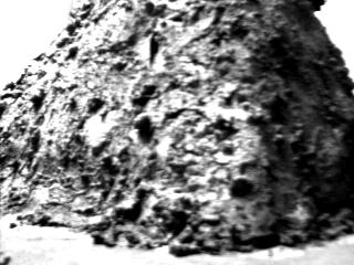 Black and white picture of Volcano on Mars