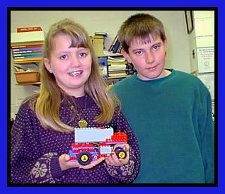 Brandi and Richie with their LEGO Car