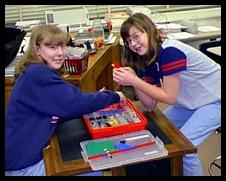 Ally and Brenda Setting Up Their LEGO Project #4