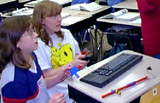 Ally & Brenda working on the LEGO CAD Program