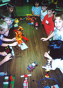 LEGO Campers showing models from all week set up as an amusement park.